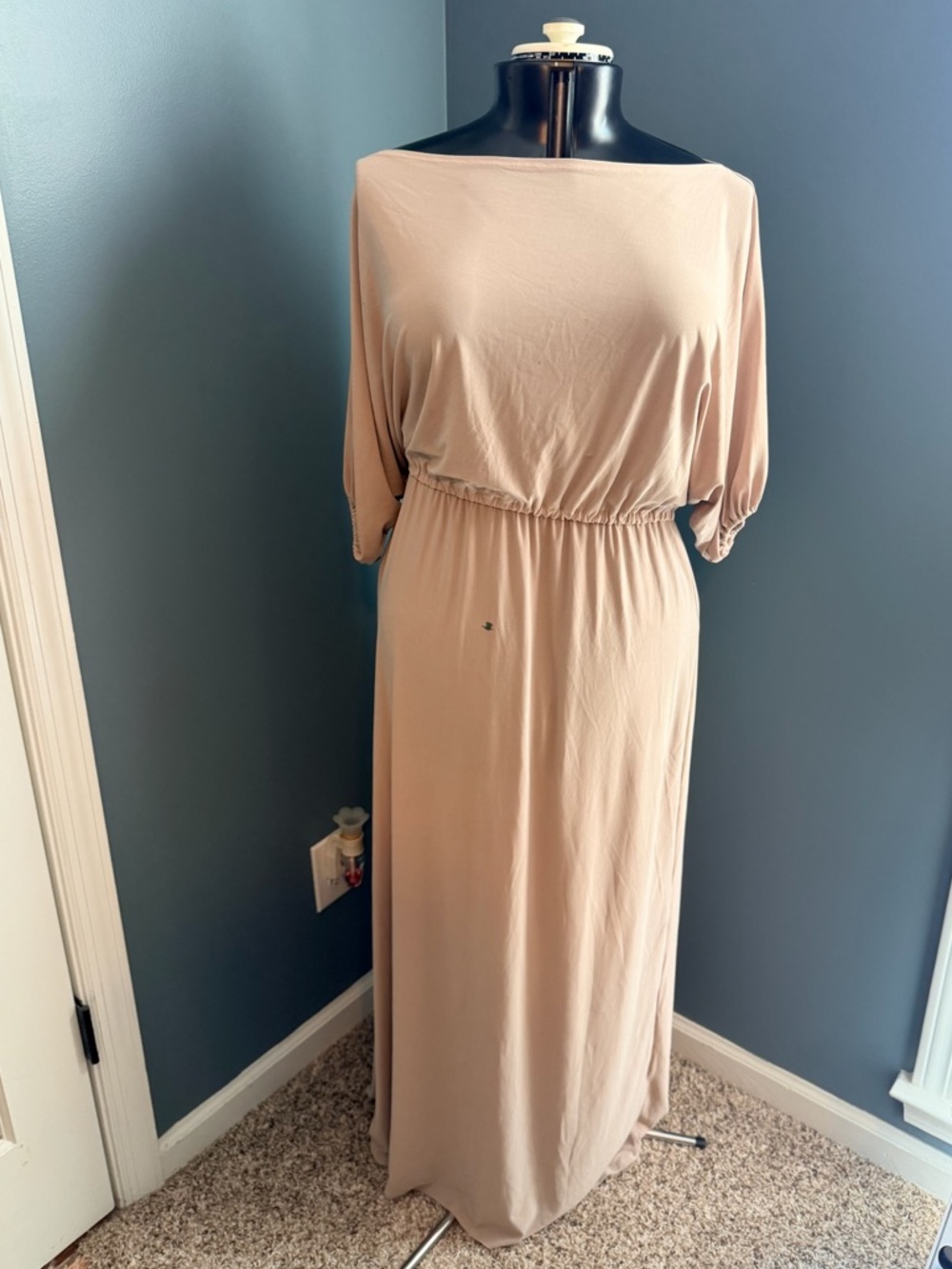 Women's Blush Maxi Dress with Elastic Waist